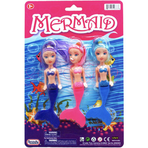 Mermaid Doll Assortment 3 Pc - 3 Mermaid Dolls Product Shot - aa Global - TY3711